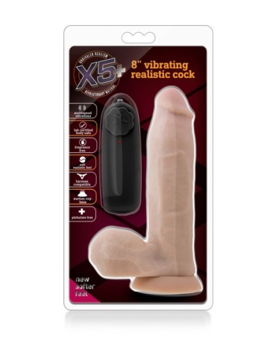 X5 PLUS POLLA VIBRADORA 8INCH VAINILLA