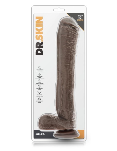 DR. PIEL SR. ED DILDO 13 PULGADAS CON BOLAS DE CHOCOLATE