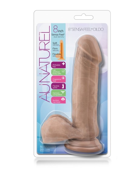 AU NATUREL 8INCH SENSA FEEL DILDO LATINO