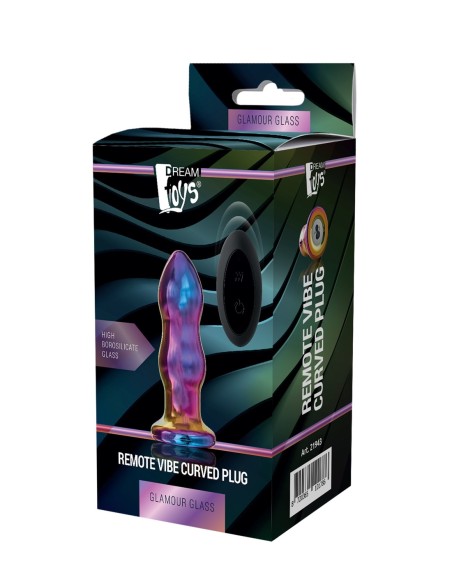 ENCHUFE CURVO VIBRADOR REMOTO GLAMOUR GLASS