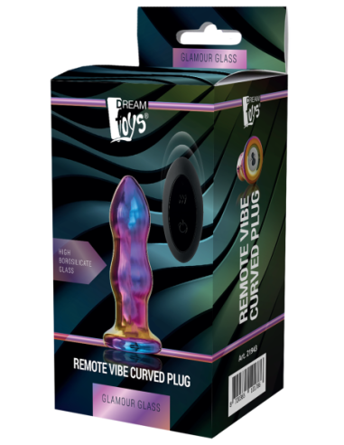 ENCHUFE CURVO VIBRADOR REMOTO GLAMOUR GLASS