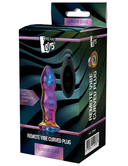 ENCHUFE CURVO VIBRADOR REMOTO GLAMOUR GLASS