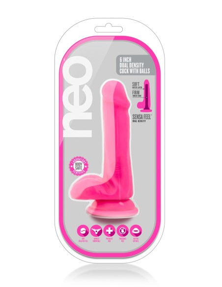 POLLA NEO 6INCH DUAL DENSITY ROSA NEÓN