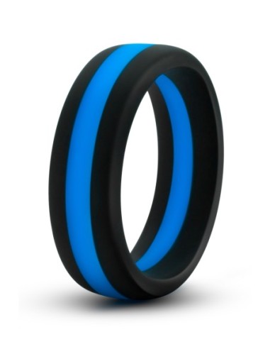  ANILLO PARA EL PENE GO PRO DE SILICONA PERFORMANCE NEGRO/AZUL