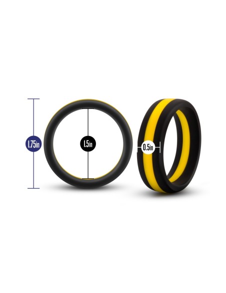 ANILLO PARA EL PENE GO PRO DE SILICONA PERFORMANCE NEGRO/AMARILLO