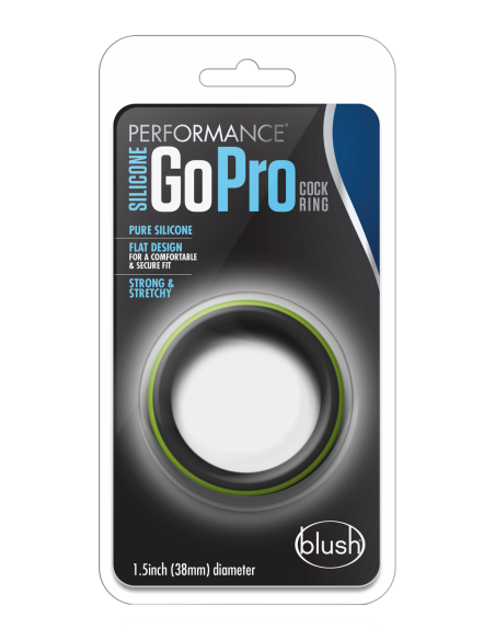 ANILLO PARA EL PENE GO PRO DE SILICONA PERFORMANCE NEGRO/VERDE