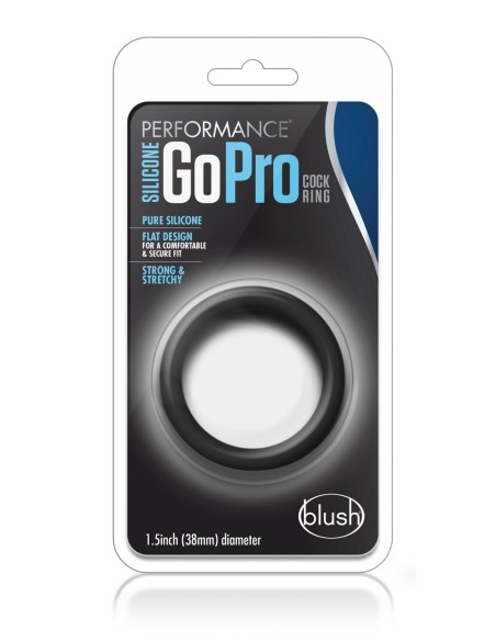 ANILLO PARA EL PENE GO PRO DE SILICONA PERFORMANCE NEGRO
