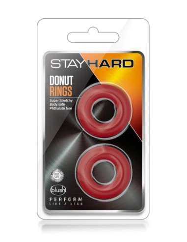 ANILLOS STAY HARD DONUT ROJO