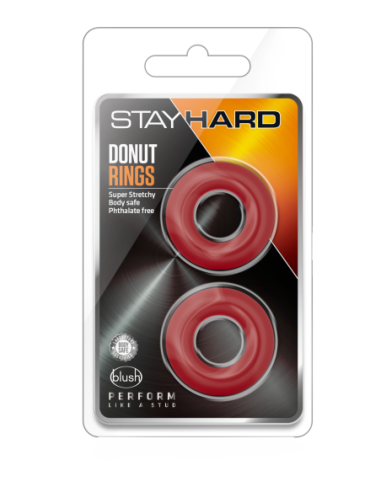 ANILLOS STAY HARD DONUT ROJO