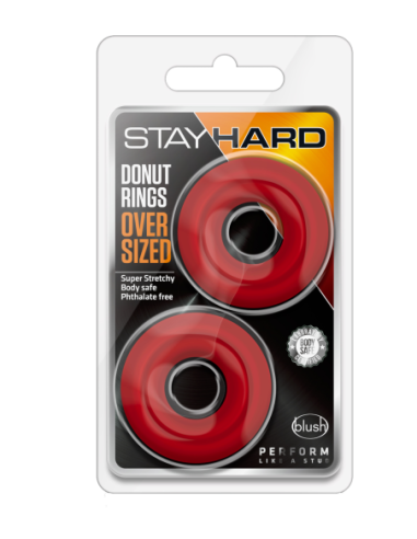 ANILLOS STAY HARD DONUT OVERSIZE ROJO