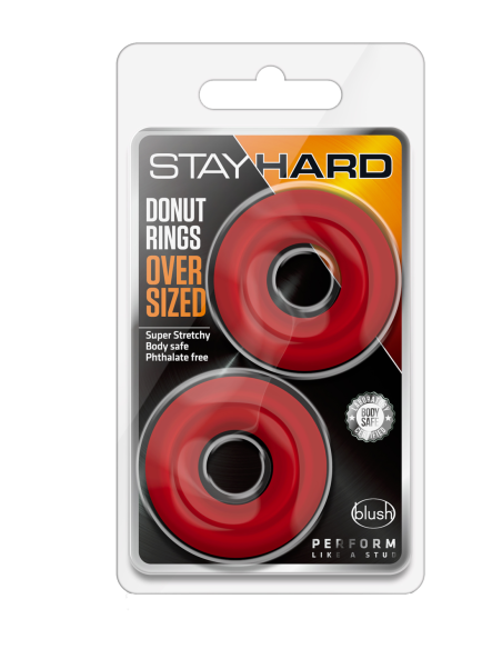 ANILLOS STAY HARD DONUT OVERSIZE ROJO