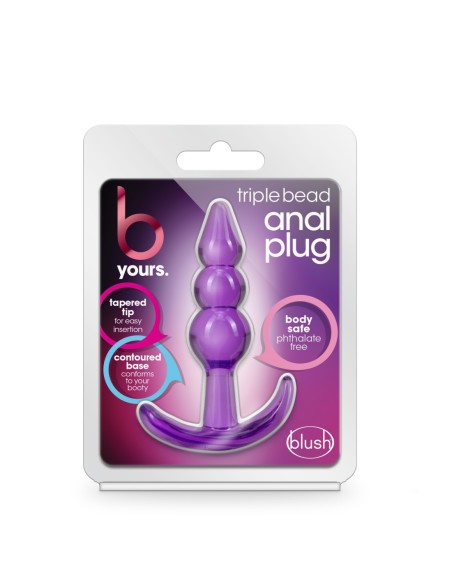 B YOURS PLUG ANAL TRIPLE BEAD MORADO