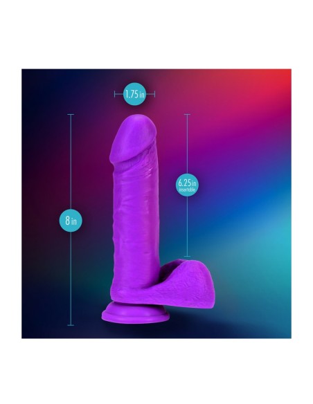 NEO ELITE POLLA DE 8 PULGADAS CON BOLAS NEÓN MORADO