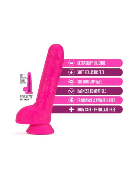 POLLA NEO ELITE DE 9 PULGADAS CON BOLAS ROSA NEÓN