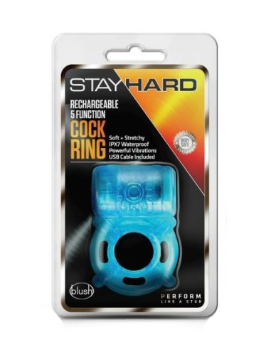 STAY HARD ANILLO PARA EL PENE 5 FUNCIONES AZUL