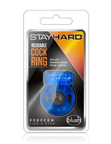 ANILLO PARA EL PENE REUTILIZABLE STAY HARD AZUL
