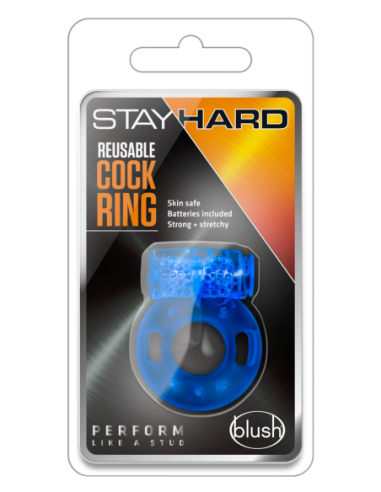 ANILLO PARA EL PENE REUTILIZABLE STAY HARD AZUL