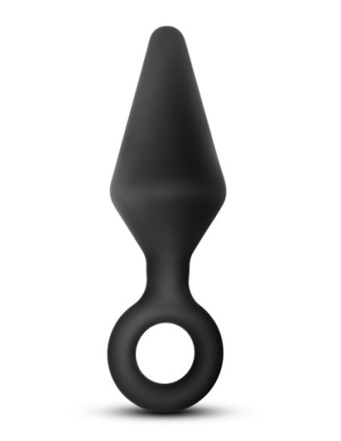 ANAL ADVENTURES PLATINUM SILICONA LOOP PLUG GRANDE NEGRO