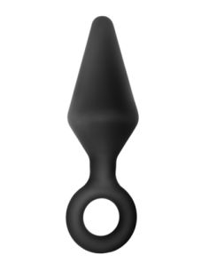 ANAL ADVENTURES PLATINUM SILICONA LOOP PLUG GRANDE NEGRO 2