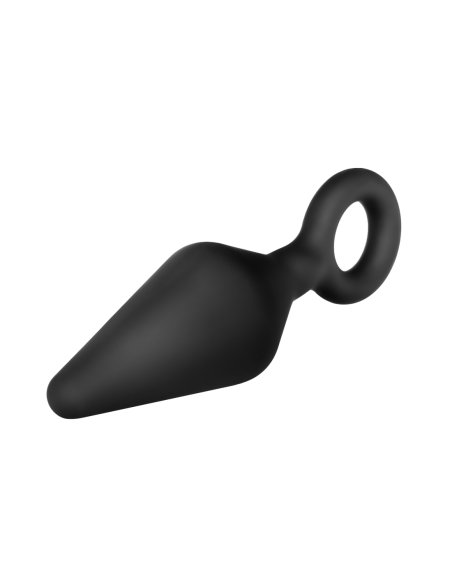ANAL ADVENTURES TAPÓN DE BUCLE DE SILICONA PLATINO GRANDE NEGRO
