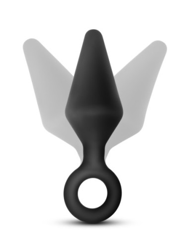 ANAL ADVENTURES PLATINUM SILICONA LOOP PLUG MEDIANO NEGRO