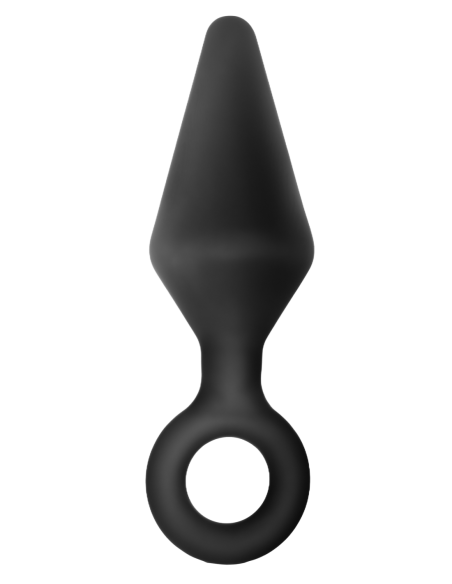 ANAL ADVENTURES TAPÓN DE BUCLE DE SILICONA PLATINO MEDIANO NEGRO