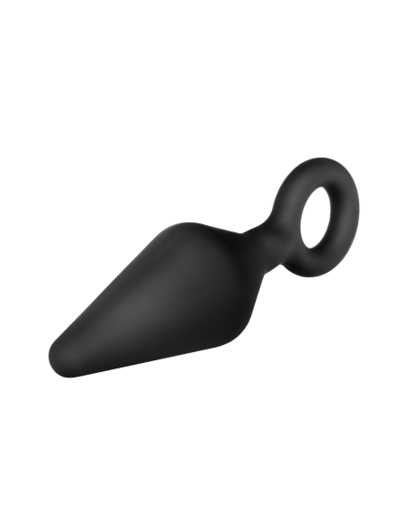 ANAL ADVENTURES PLATINUM SILICONA LOOP PLUG MEDIANO NEGRO