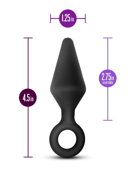 ANAL ADVENTURES TAPÓN DE BUCLE DE SILICONA PLATINO MEDIANO NEGRO