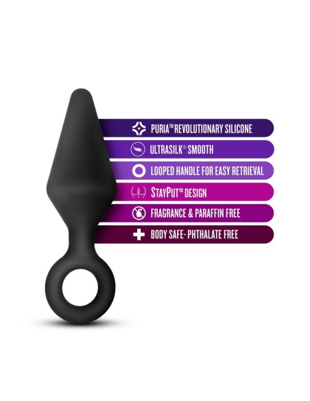 ANAL ADVENTURES TAPÓN DE BUCLE DE SILICONA PLATINO MEDIANO NEGRO