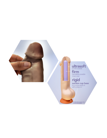DR. SKIN PLUS DILDO POSABLE DE 5 PULGADAS CHOCOLATE