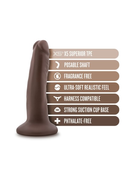 DR. SKIN PLUS DILDO POSABLE DE 5 PULGADAS CHOCOLATE