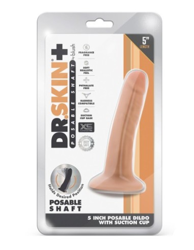 DR. SKIN PLUS DILDO POSABLE DE 5 PULGADAS VAINILLA