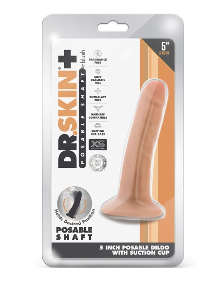 DR. SKIN PLUS DILDO POSABLE DE 5 PULGADAS VAINILLA