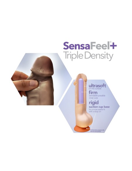 DR. SKIN PLUS DILDO POSABLE DE 6 PULGADAS CHOCOLATE