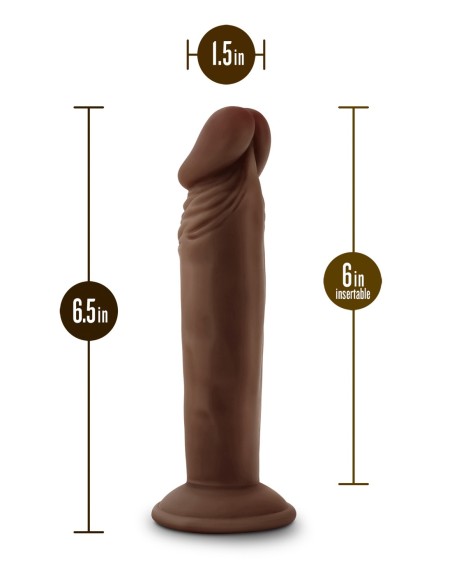 DR. SKIN PLUS DILDO POSABLE DE 6 PULGADAS CHOCOLATE