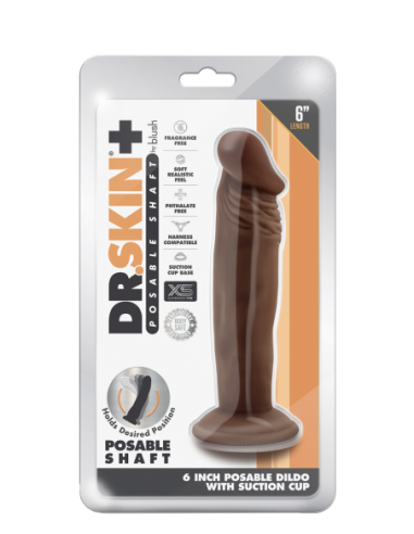 DR. SKIN PLUS DILDO POSABLE DE 6 PULGADAS...