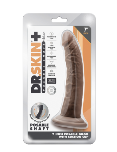 DR. SKIN PLUS DILDO POSABLE DE 7 PULGADAS...
