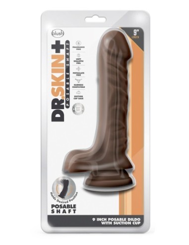 DR. SKIN PLUS DILDO POSABLE DE 9 PULGADAS CON...