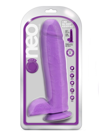 NEO 11 PULGADAS CONSOLADOR DOBLE DENSIDAD NEÓN MORADO