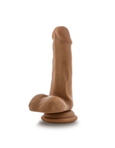 DR. SKIN PLUS DILDO POSABLE DE 6 PULGADAS CON BOLAS MOCHA