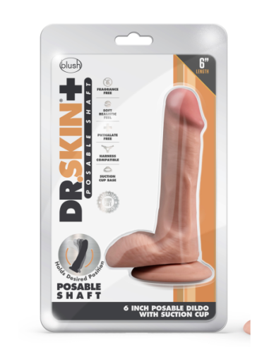 DR. SKIN PLUS DILDO POSABLE DE 6 PULGADAS CON...