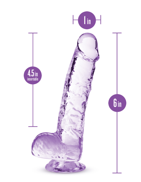 NATURALMENTE TUYO DILDO CRISTALINO AMATISTA DE 6 PULGADAS