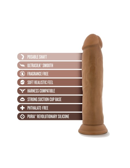 DR. PIEL SILICONA DR. HENRY DILDO DE 9 PULGADAS CON VENTOSA MOCA