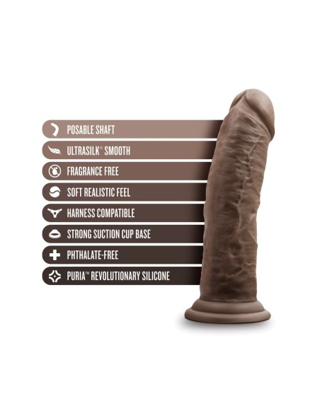DR. PIEL SILICONA DR. PASTOR DILDO 8 PULGADAS CON VENTOSA CHOCOLATE