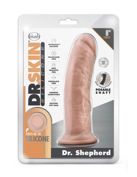 DR. PIEL SILICONA DR. SHEPHERD DILDO DE 8 PULGADAS CON VENTOSA VAINILLA