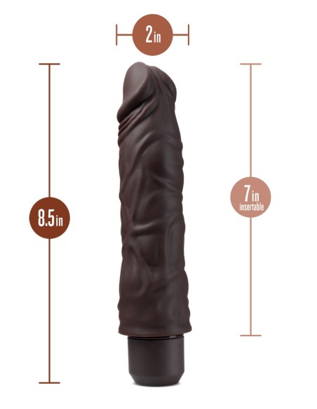 DR. PIEL SILICONA DR. DILDO VIBRADOR DAVID 8 PULGADAS MARRÓN