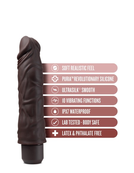 DR. PIEL SILICONA DR. CONSOLADOR VIBRADOR DAVID 8 PULGADAS MARRÓN