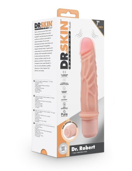 DR. PIEL SILICONA DR. ROBERT DILDO VIBRADOR 7 PULGADAS BEIGE
