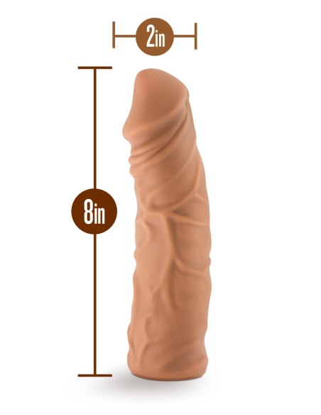 LOCK ON ARGONITE DILDO DE 8 PULGADAS CON ADAPTADOR DE VENTOSA MOCHA