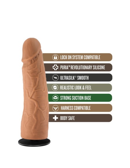 LOCK ON DYNAMITE DILDO DE 7 PULGADAS CON ADAPTADOR DE VENTOSA MOCHA